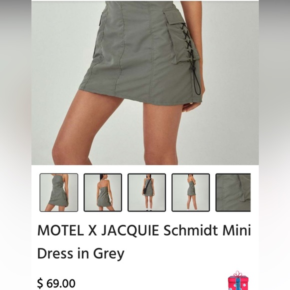 NWT Motel X Jacquie Schmidt bungee cord cargo pocket Mini halter tie neck dress - Picture 6 of 16
